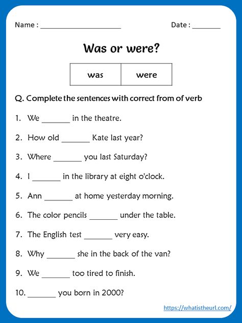 Was or Were Worksheets for 4th Grade - Your Home Teacher Was Were Worksheet, Worksheets For 4th Grade, 4th Grade Reading Worksheets, English Grammar Quiz, English Grammar For Kids, Worksheets For Grade 3, Grammar Quiz, Learning Board, Homeschool Worksheets