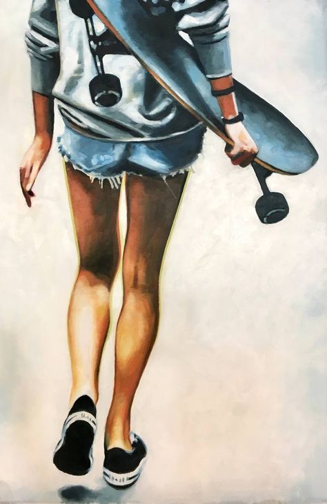 Thomas Saliot, Skateboard Aesthetic, Skate Girl, Skate Art, Skater Girl, Skater Girls, Skateboard Art, Emerging Artists, Skateboarding