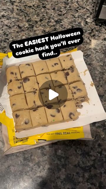 The Unconfectional, LLC on Instagram: "Need a quick last-minute dessert for a party? Or are you like me and just want to celebrate it being OCTOBER?! 😂 Here is the fastest, easiest way to create Halloween cookies that everyone will love! Delicious, easy and budget friendly!

I used
1 package of nestle chocolate chip cookie dough (pre-cut squares
1 package of great value Halloween colored non-pereils

This is not an ad.

Take your cookie squares and dip them directly into the sprinkles. You can roll the whole square in there if you want. I chose to do just the top for a little pop of Halloween color. (I have a child who hates sprinkles so we left a couple plain for her 😊)

Place your sprinkled dough onto a cookie sheet and bake as directed. 

So EASY!

@greatvalueus @walmart @nestletollho Chocolate Chip Cookies Packaging, Halloween Desserts Cookies, Cookie Costume Diy, Halloween Chocolate Chip Cookies, Cookie Squares, Nestle Chocolate Chip Cookies, Easy Halloween Cookies, Desserts With Chocolate Chips, Nestle Chocolate