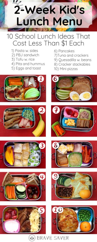 10 Cheap School Lunch Ideas That Cost $1 a Day - Brave Saver Cheap Lunch Ideas For Work Budget, Healthy Filling Lunches, Cheap School Lunch Ideas, Cheap Lunch Ideas For Work, Cheap School Lunches, Kindergarten Lunch Ideas, Filling Lunches, Kids Lunch Menu, Daycare Lunch Ideas