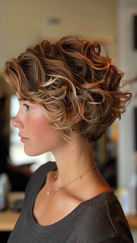 25 Trendy Layered Haircuts to Make a Statement Layered Haircuts For Short Hair Curly, Wavy Perm Short Hair Beachy Waves, Curly Layered Haircuts Short, Bob Short Curly Hair, Cute Wavy Hairstyles Short, Short Hair With Big Curls, Medium Length Hair With Layers Curly Loose Curls Short Wavy, Shorter Curly Hairstyles, Short Curly Hair With Undercut