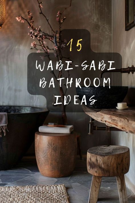 🛁🍃 Ready to embrace imperfect beauty in your bathroom? I've curated 15 stunning wabi-sabi bathroom ideas that'll create a zen-like retreat! From natural materials to weathered finishes, you'll find plenty of inspiration to design a tranquil space. Curious about how to infuse your bathroom with wabi-sabi charm? Click to explore these calming ideas! #WabiSabiBathroom #ZenDecor #NaturalDesign #JapaneseAesthetics #MinimalBeauty Small Bathroom Nature Theme, Japanese Spa Bathroom, Bathroom Without Tiles, Wabi Sabi Toilet, Wabi Sabi Bathroom Inspiration, Asian Bathroom Ideas, Japanese Inspired Bathroom, Wabi Sabi Bathroom, Japanese Bathrooms