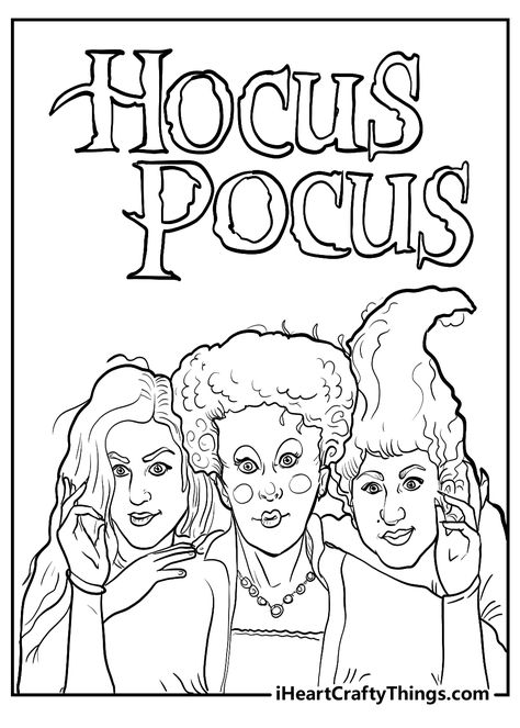 Hocus Pocus is a film that came out in 1993, and it didn’t take long for it to become a Halloween classic. It is known for its imaginative characters, story and visuals, and fans love Free Printable Coloring Pages Halloween, Hocus Pocus Coloring Pages, Hocus Pocus Spell Book, Fall Coloring, Realistic Sketch, Free Printable Gift Tags, School Holiday, Free Gift Tags, Fall Coloring Pages