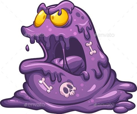 Purple Slime by memoangeles | GraphicRiver Purple Slime, Slime Monster, Purple Characters, Learning Colors Activities, Monster Board, Monster Face, Monster Drawing, Monster Illustration, Monster Characters