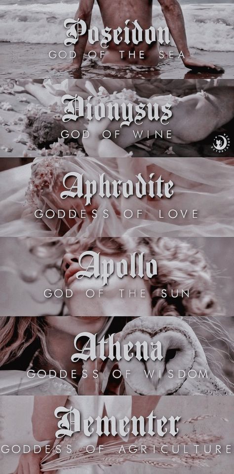 Demi Gods Greek Mythology, Aphrodite Name, The Olympians Greek Mythology, Hestia Goddess Aesthetic, Greek God Aphrodite, Greek God Names, Greek Gods Aesthetic, Greek Mythology Apollo, Greek Mythology Poseidon