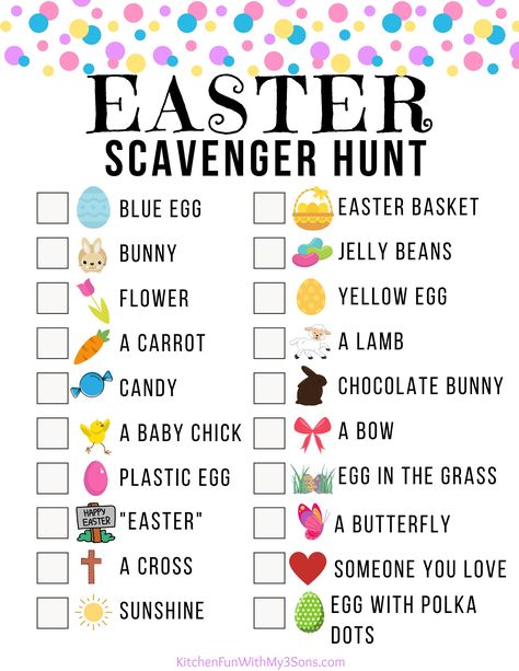 Easter Day Ideas, Easter Scavenger Hunt Clues, Easter Egg Scavenger Hunt, Fun Easter Games, Easter Kindergarten, Easter Puzzles, Easter Party Games, Easter Scavenger Hunt, Easter Event