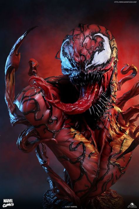 Carnage bust Statue Absolute Carnage, Bust Art, Maximum Carnage, Bust Statue, Famous Monsters, Marvel Heroes, Marvel Spiderman, Macau, Life Size