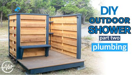 Outdoor Shower Ideas, Outdoor Shower Enclosure, Outdoor Shower Diy, Shower Plumbing, Power Tool Storage, Lean To Shed, Pool Outdoor, Portable Shower, Diy Plumbing