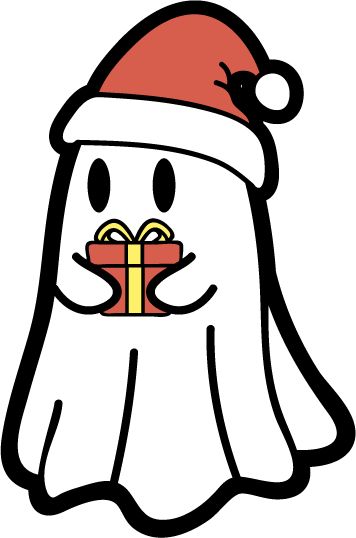 Default Description Sweet Expression, Christmas Ghost, Christmas Illustrations, Little Ghost, Gift Package, The Ghost, Fun Christmas, Cute Christmas, Small Gift