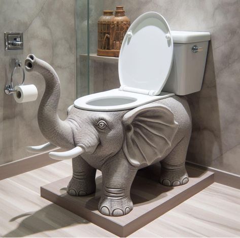 Fancy Toilets, Toilet Types, Unusual Toilets, Odd Items, Cool Toilets, Fantasy Furniture, Elephant Pictures, Toilet Seats, Elephant Painting