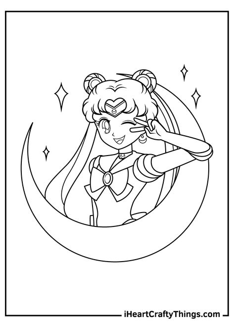 Sailor Moon Art Drawing, Sailor Moon Drawing Sketches, Sailor Moon Outline, Sailor Moon Sketch, Easy Drawings Step By Step, Sailor Moon Coloring, Drawing Step By Step Easy, Painting Jeans, Easy Pencil Drawing