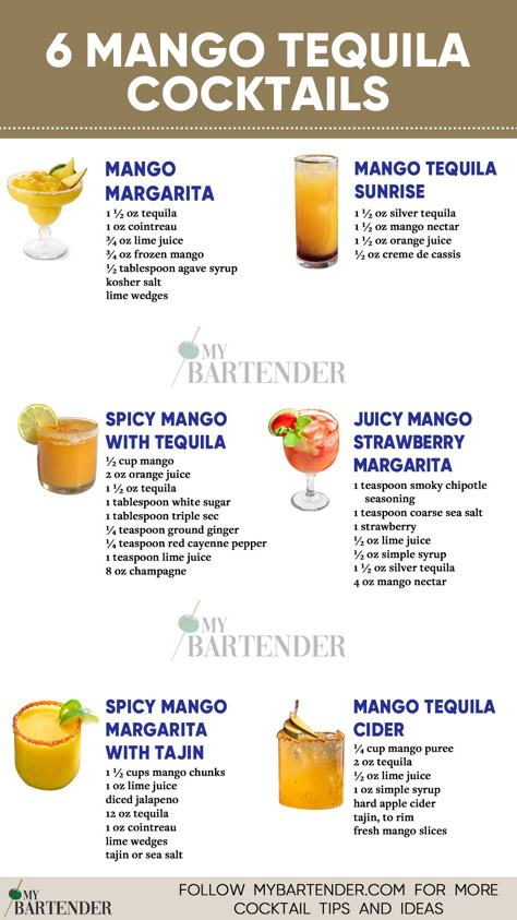 Mango Tequila Cocktails Cocktail With Tequila, Mix Drinks With Tequila, Batch Cocktails Tequila, Mango Alcoholic Drinks, Drinks With Tequila, Tequila Drinks At The Bar, Mix Drinks With Tequila Easy, Mix Drinks Alcoholic Tequila, Easy Tequila Drinks Simple Cocktail Recipes