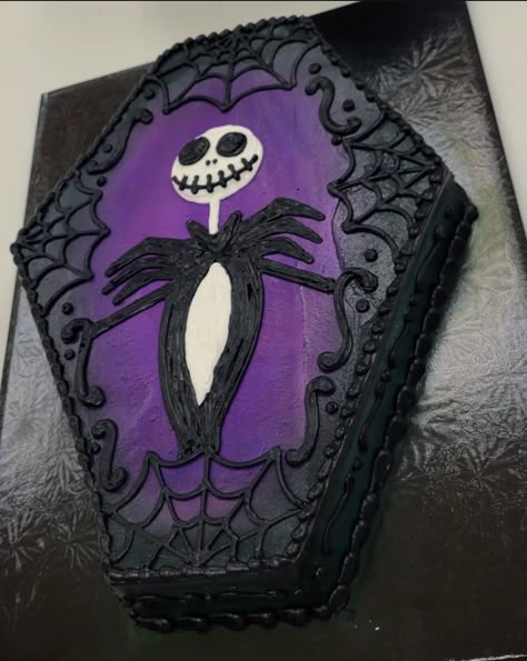 Jack Skeleton Birthday Cake, Nightmare Before Christmas Birthday Cakes, Jack Skellington Cakes, Jack Skellington Cake Ideas, Jack Skellington Birthday Cake, Coffin Birthday Cake, Nightmare Before Christmas Sheet Cake, Jack Skellington Cake Birthdays, Nightmare Before Christmas Cake Ideas