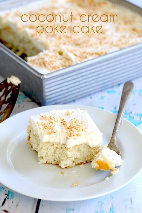 Low Carb Coconut Cream Poke Cake Recipe Almond Flour Recipes Desserts, Coconut Cream Poke Cake, Stevia Desserts, Squats Motivation, Almond Flour Desserts, Cream Poke Cake, Almond Flour Cakes, Poke Cake Recipe, Dessert Mousse