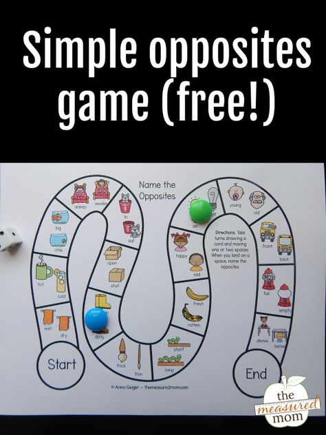 Teaching Opposites, Opposites For Kids, Opposites Game, Opposites Preschool, Games For Preschoolers, The Measured Mom, Measured Mom, Teach English To Kids, Opposite Words