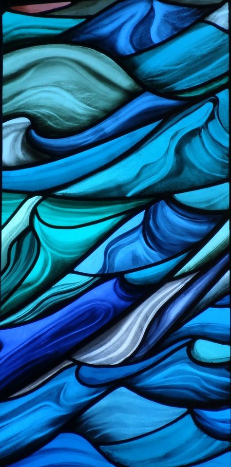 Stormy sea stained glass window | St Walburga calms the stor… | Flickr Stained Glass Abstract, Stained Glass Studio, Art Glass Jewelry, Stained Glass Paint, Stained Glass Panel, Art Stained, Diy Window, Stained Glass Designs, Stained Glass Panels