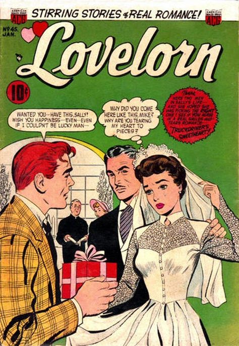 Comic Wedding, Pulp Fiction Book, Retro Bride, Silver Age Comics, Romance Comics, True Romance, Old Comics, Lucky Man, Silver Age