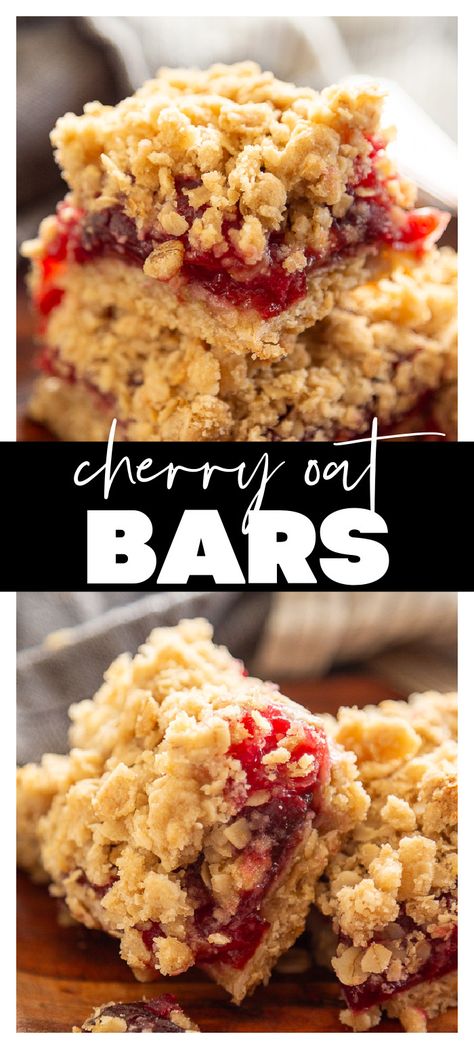 Cherry Oat Bars Cherry Christmas Bars, Recipes Using Cherries, Easy Cherry Bars, Cherry Breakfast Bars, Easy Cherry Desserts, Coconut Cherry Bar, Cherry Oat Bars Healthy, Quick And Easy Cherry Pie Bars, Cherry Oat Bars