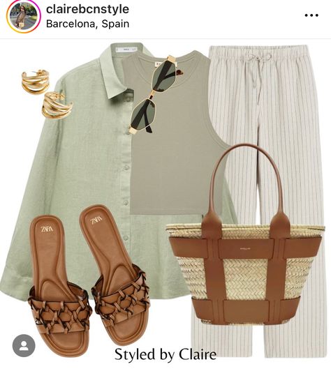 Tan Slides, Summer Trends Outfits, Stylish Summer Outfits, Effortlessly Chic Outfits, Everyday Fashion Outfits, Wardrobe Outfits, Casual Summer Outfits, Lookbook Outfits, Polyvore Outfits