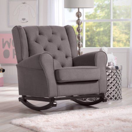 Emma Nursery, Tufted Rocking Chair, Rocker Glider, Nursery Rocking Chair, Crib Design, Ideal Family, Upholstered Rocking Chairs, Glider And Ottoman, Nursery Glider