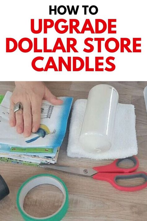 Candle Transfer Wax Paper, Napkin Covered Candles, Candle Napkin Transfer, Paper Napkin Crafts Ideas, Napkins On Candles, Napkin Candle Decoupage, Decoupage Candles Paper Napkins, Napkin Candles, How To Make Candles