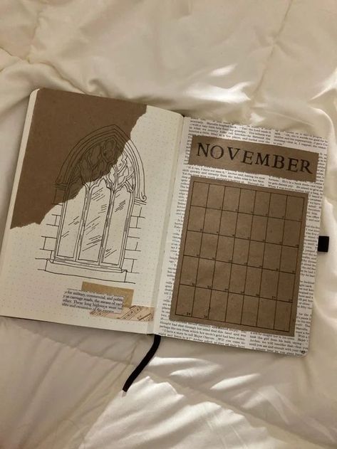 Dark Academia Diary Ideas, Dark Academia Scrapbooking, November Aesthetic Dark, Bujo November Theme, Dark Academia Letters, Dark Journal Aesthetic, Dark Academia Stationary, Dark Academia Scrapbook, Dark Academia Planner