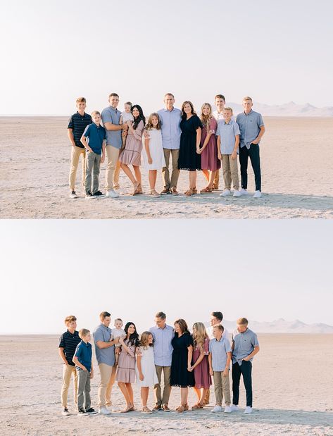 Salt Flats Family Pictures | Jaster Family - Truly Photography Extended Family Pictures, Large Family Poses, Big Family Photos, Extended Family Photos, Large Family Photos, Sibling Photography, Group Photography, Salt Flats, Extended Family