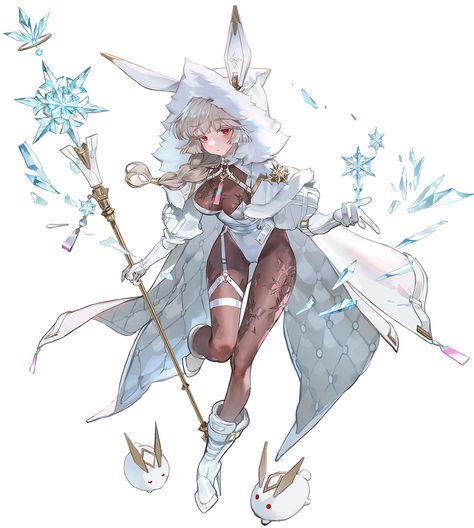 ArtStation - Snow bunny, Okku Anime Snow, Snow Bunnies, 캐릭터 드로잉, Art Characters, 영감을 주는 캐릭터, Character Creation, Crete, Fantasy Character Design, Character Drawing