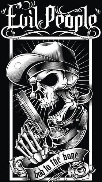 BAD TO THE BONE! Evil Skull, Skull Quote, Graffiti Tattoo, Lowrider Art, Skull Art Drawing, Skull Pictures, Skulls Drawing, Skull Tattoo Design, Skull Artwork