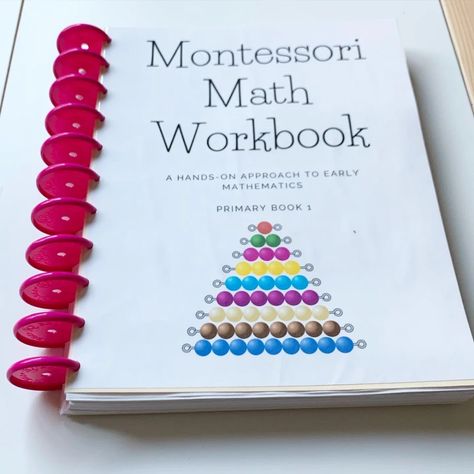 Montessori Math Workbook (primary) Primary Montessori Lessons, Christian Homeschool Preschool, Montessori Activity Book, Montessori Multiplication Free Printable, Diy Montessori Math Materials, Montessori Printables Free, Montessori Math Sequence, Nomenclature Cards Montessori, Preschool Lesson Plan Template