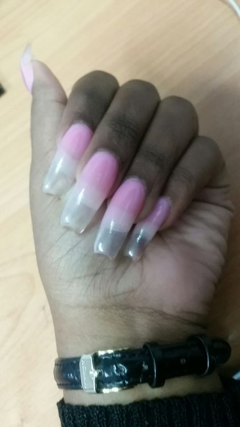 Clear Faded French Tips  😗💅 Clear French Tip, Faded French, French Tips, French Tip Nails, Cute Acrylic Nails, French Nails, Nail Salon, Nail Tips, Acrylic Nails