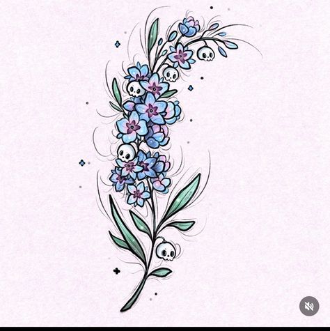 Spider And Flower Tattoo Design, Flower Tattoo Designs Colored, Elegant Nature Tattoos, Flower Sprigs Tattoo, Eyeball Plant Tattoo, Fall Flower Tattoo Ideas, Spiderweb Flower Tattoo, Creepy Floral Tattoo, Pastel Goth Tattoo Ideas