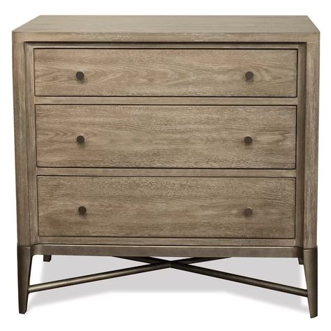 Gracie Oaks Cheetham 3 - Drawer Nightstand in Natural & Reviews | Wayfair Metal Nightstand, 3 Drawer Nightstand, Bedroom Remodel, Riverside Furniture, Curtain Hardware, 2 Drawer Nightstand, Drawer Nightstand, Bedside Tables, 3 Drawer