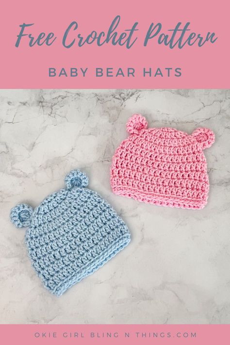 Baby bear Hat Crochet Pattern in 5 different sizes! All the way from Preemie to 12 months! Plus, the pattern is absolutely FREE! . . . #freecrochetpattern #babycrochetpattern #babyhat #crochetbabyhat Crochet Free Pattern Baby Hat, Preemie Crochet Hat Pattern, Newborn Baby Hat Crochet Pattern Free, Crochet Hat For Newborn, Baby Hats Crochet Pattern, Free Crochet Baby Beenies, Crochet Hat 12 Months, Baby Hat Patterns Crochet Free, Crochet Baby Hat For Beginners