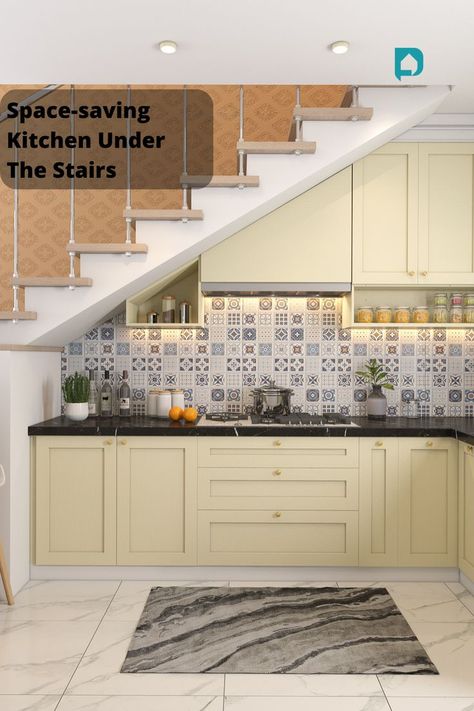 10 Amazing Space Saving Kitchen Under Stairs Ideas 2021 Space Saving Kitchen Design, Kitchen Under Stairs Modern, Kitchen Below Staircase, Stairs Beside Kitchen, Small Home Stairs Design Interiors, Staircase Cabinet Ideas, Staircase In Kitchen Ideas, Staircase Design Near Kitchen, Kitchen Under Stairs Ideas Cabinets