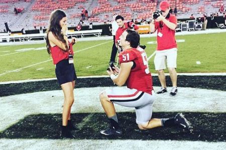 How Georgia's Jake Ganus Pulled off 50-Yard-Line Surprise Proposal Football Proposal Engagement, Football Proposal, Antique Wedding Theme, Peyton Thomas, Sanford Stadium, Wedding Platform, Future Board, Georgia Dawgs, Him And I