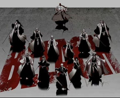 gotei 13 Bleach Gotei 13 Captains, Gotei 13 Captains, Bleach Gotei 13, Bleach Captains, Gotei 13, Tite Kubo, Metal Lighter, Byakuya Kuchiki, Anime Group