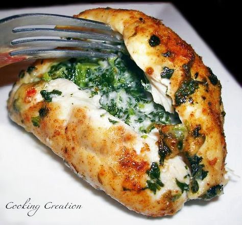 Cooking Creation: Cajun Chicken Stuffed with Pepper Jack Cheese & Spinach Cheese Stuffed Chicken Breast Recipes, Pepperjack Cheese, Recipes Spinach, Chicken Breasts Recipe, Stuffed Chicken Breast Spinach, Stuffed Chicken Breasts, Cheese Stuffed Chicken Breast, Spinach Recipe, Cheese Spinach