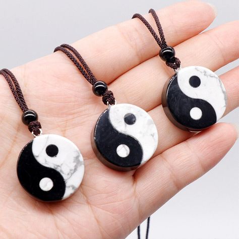 Specification: Condition:new Quantity: 1 Pendant Necklace Size:(approx) 20*5mm Weight:(approx) 20g Material: Black Obsidian，Howlite/White Turquoise Yin & Yang symbolize Black & White/Moon & Sun/Female & Male, it means strength, love and balance relationship, wonderful reminder of the balance of life. Black White Tai Chi, Balance Meaning, Ideal Birthday Gifts. Notes： Due to the light and screen setting difference, the item's color may be slightly different from the pictures. Conversion : 1 inch = 25.4mm or 1mm = 0.0393 inch,1cm=10mm Please allow 1-3mm error due to manual measurement. Package Includes: 1PC *Necklace Store Categories Other ☆☆☆US Zone☆☆☆ Fashion Jewelry Jewelry Findings Customized Jewelry Collectibles Jewelry Boxes & Organizers Watches, Parts & Accessories Home & Garden Busine Balance Relationship, Head Jewellery, Balance Of Life, Eyeglass Chain Holders, Crystal Holder, Energy Generator, Piercing Jewellery, White Moon, Rope Cord