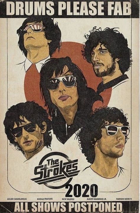 The Strokes Poster Vintage, The Strokes Poster, Strokes Poster, The Strokes Band, The Voidz, Julian Casablancas, Vintage Poster Design, Music Poster Design, Concert Poster