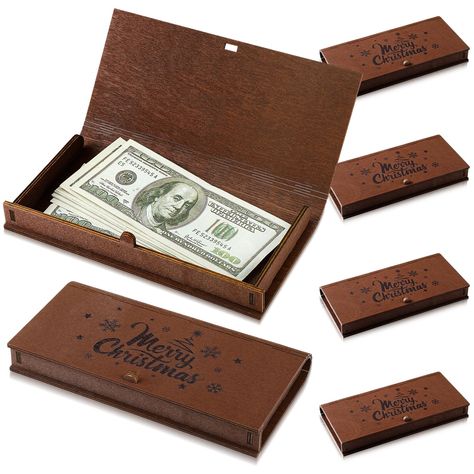 PRICES MAY VARY. Christmas Wooden Gift Box: the package include 4 beautiful wooden money boxes, be it as a thoughtfully chosen Christmas money box gift or a keepsake chest, these wooden cash boxes truly elevate your gift giving experience Wooden Material: our Christmas money box is made of quality wood, giving it a sophisticated look, devoid of any screws, adds to its elegance; This well crafted wooden cash box can spruce up your gift giving this holiday season Suitable Size: this wooden cash bo Money Gift Packing Ideas, Christmas Business Gifts, Christmas For Men Gifts, Christmas Cash Gift Ideas, Ways To Gift Cash For Christmas, House Warming Gift For A Man, How To Wrap Money As A Gift, Money Gift Ideas For Men, Fun Way To Give Cash For Christmas