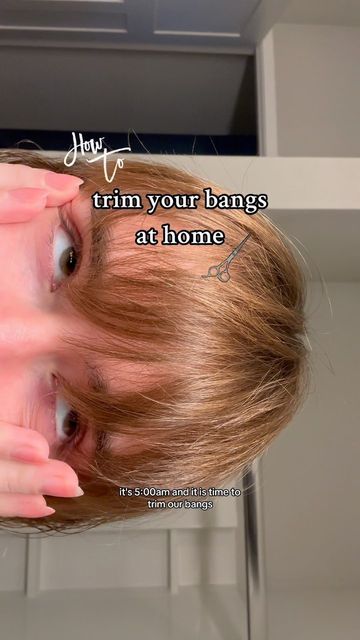 @_boringbb_ on Instagram: "How I trim my bangs at home 💕 please note- this is not a “how to cut your bangs from scratch” video. This video is intended for those those already have bangs. This also just how I personally cut my hair and I am not a professional 💕 #hairtutorial #bangtutorial #bangs #haircut #hairvideos #hairtutorial" How To Trim Bangs, How To Cut Bangs At Home, Trim Bangs At Home, Trimming Bangs, Bangs At Home, Trim Bangs, Bangs Haircut, Bangs Tutorial, Choppy Bangs