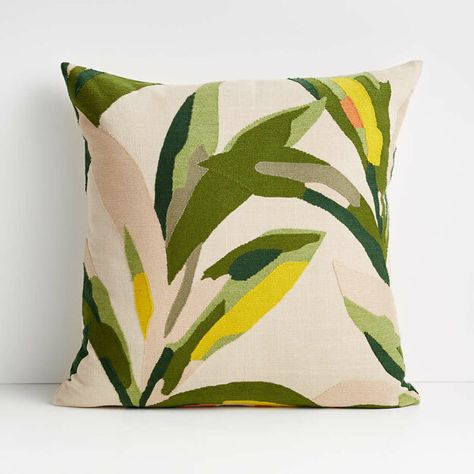 Modern Textiles Patterns, Best Bed Pillows, Leaf Cushion, Leaf Pillow, 20x20 Pillow, Pillow Arrangement, Modern Textiles, Leaves Pillow, Office Makeover