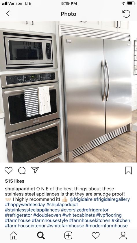 Double ovens/microwave combo/ next to fridge Fridge Double Oven Wall, Microwave Double Oven Combo, Bakers Home Kitchen, Fridge Next To Double Oven, Built In Double Fridge, Kitchen With Double Fridge, Double Fridge Kitchen Layout, Fridge And Double Oven On Same Wall, Double Oven Next To Fridge