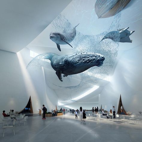 Museum Proposal, Aquarium Architecture, Floating Architecture, Marine Science, Museum Interior, Open Architecture, Aquarium Design, Museum Architecture, Maritime Museum