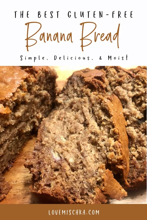 The BEST Gluten-Free Banana Bread Recipe - Simple & Delicious - Love Mischka Best Gluten Free Banana Bread Recipe, Bread People, Banana Bread Gf, Dairy Free Banana Bread, Gluten Free Banana Bread Recipe, Sugar Free Banana Bread, Delicious Banana Bread Recipe, Delicious Banana Bread, Flours Banana Bread