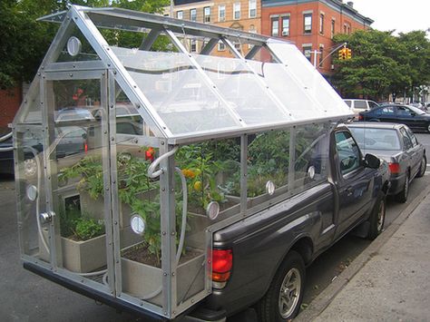 Mobile Greenhouse, Mobile Gardening, Plant Truck, Greenhouse Farming, Guerrilla Gardening, Converted Bus, Urban Gardens, Farming Business, Flower Truck