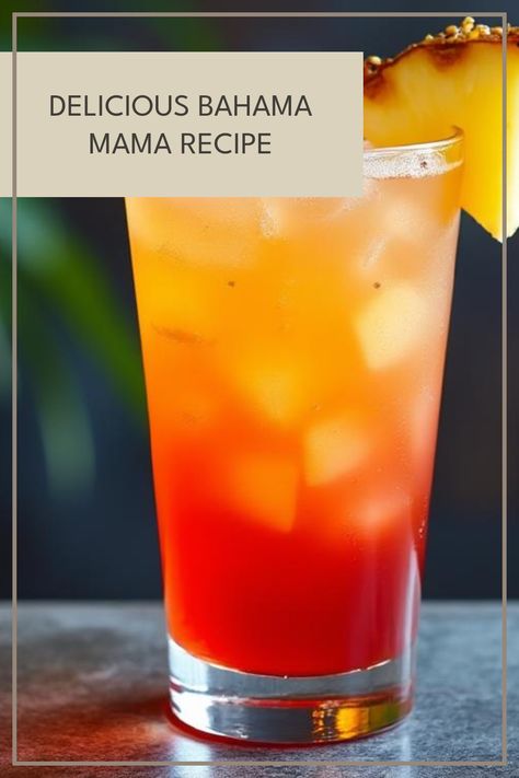 Transport yourself to paradise with this easy Bahama Mama cocktail recipe! Made with rich rum, tropical fruit juices, and a splash of sweet liqueur, this drink captures the sun-soaked essence of the Bahamas. Perfect for summer gatherings, beach parties, or just a relaxing evening at home, this cocktail is a party favorite. Originating from the iconic Bahama Beach Club, it always delivers a refreshing taste and delightful vibes. Mix one up and enjoy the taste of tropical bliss in your glass! Bahama Mama Drink Recipe, Bahama Mama Recipe, Bahama Mama Drink, Bahama Mama Cocktail, Rum Punch Cocktail, Vodka Punch, Sangria Cocktail, White Wine Sangria, Thanksgiving Potluck