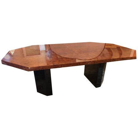 Midcentury Milo Baughman for Thayer Coggin Burl Walnut Octagonal Dining Table | From a unique collection of antique and modern Dining Room Tables at https://www.1stdibs.com/furniture/tables/dining-room-tables/. Style Dining Table, Thayer Coggin, Mid Century Modern Wood, Modern Dining Room Tables, Milo Baughman, Table Dining, Table And Chair Sets, Modern Dining Room, Table Style