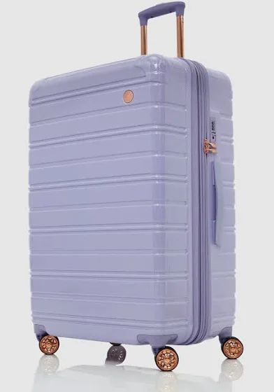 Nere Relm 77cm Suitcase in Lilac | StrandBags.com | Google Shopping Suit Case Aesthetic, Aesthetic Suitcase, Suitcase Aesthetic, December Goals, Purple Suitcase, Carryon Luggage, Hard Suitcase, Suitcase Set, Luggage Sizes